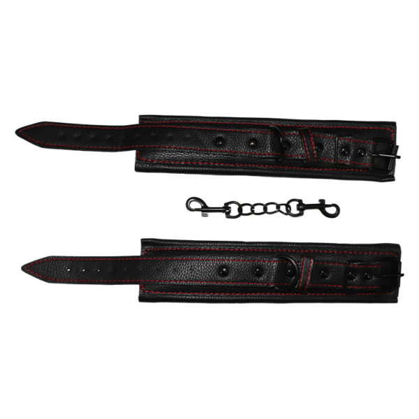 Black Genuine Leather Cuffs - Image 7