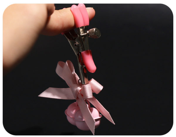 Pink Adjustable Nipple Clamp Bells - Image 3