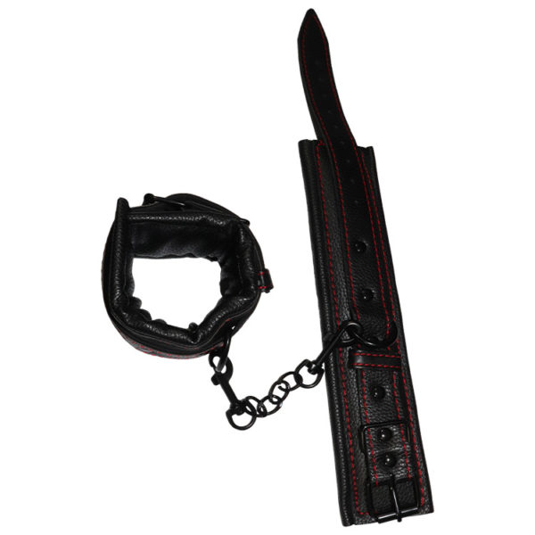 Black Genuine Leather Cuffs - Image 4