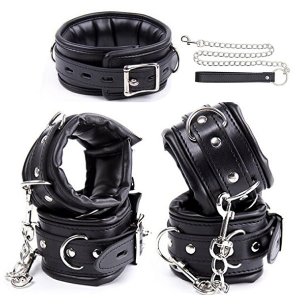 6-Piece Locking Leather Restraint Kit
