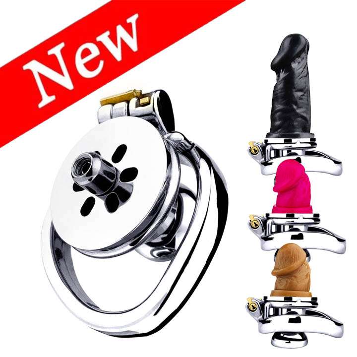 flat chastity cage with dildo attachment flathead chastity