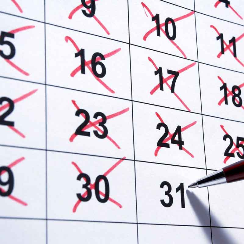 image showing a calendar to calculate the duration of a chastity lockup