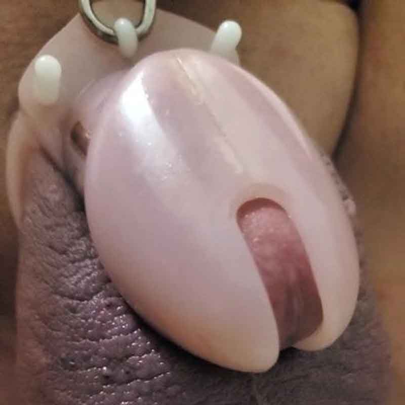 man in chastity experiencing blue balls because the chastity sizing is too tight