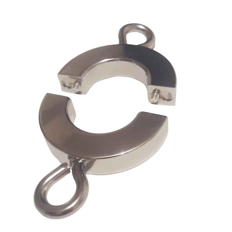 a steel balls stretcher that can help in easing the pain of erections in chastity