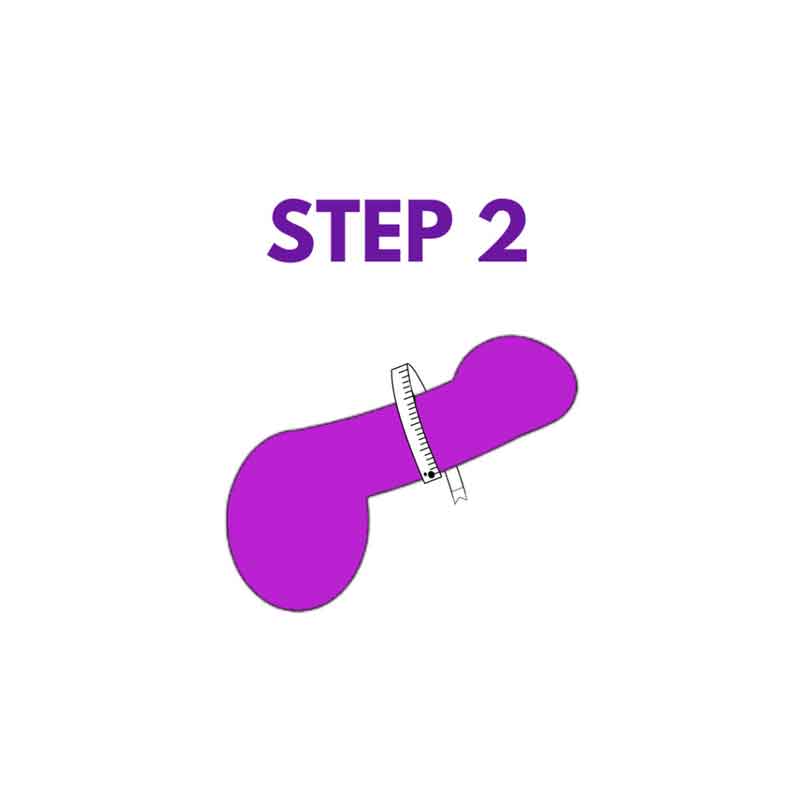step 2 in measuring chastity cage sizing is measuring the girth